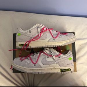 Off white dunks,size 9,Neutral Grey Hyper Pink